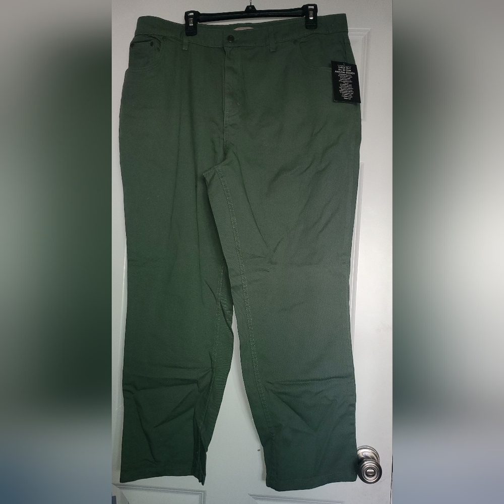 Woman Within Dark olive classic cotton denim